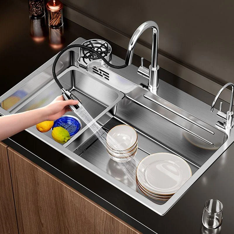 Modern Kitchen Sink Stainless Rectangular Pull-out Tap Kitchen Sink -Bathlova