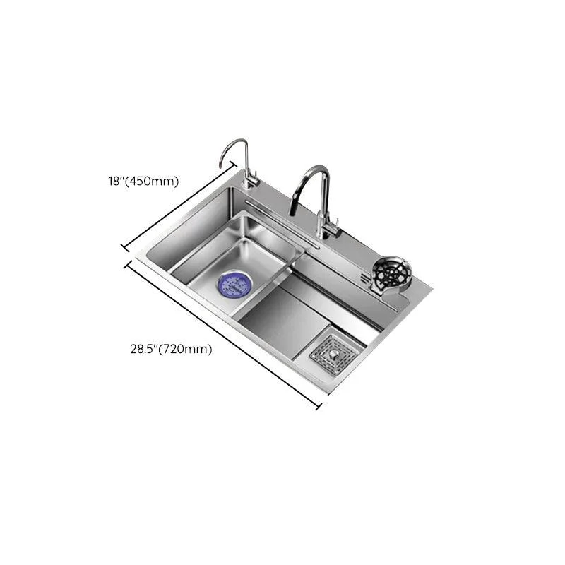 Modern Kitchen Sink Stainless Rectangular Pull-out Tap Kitchen Sink -Bathlova