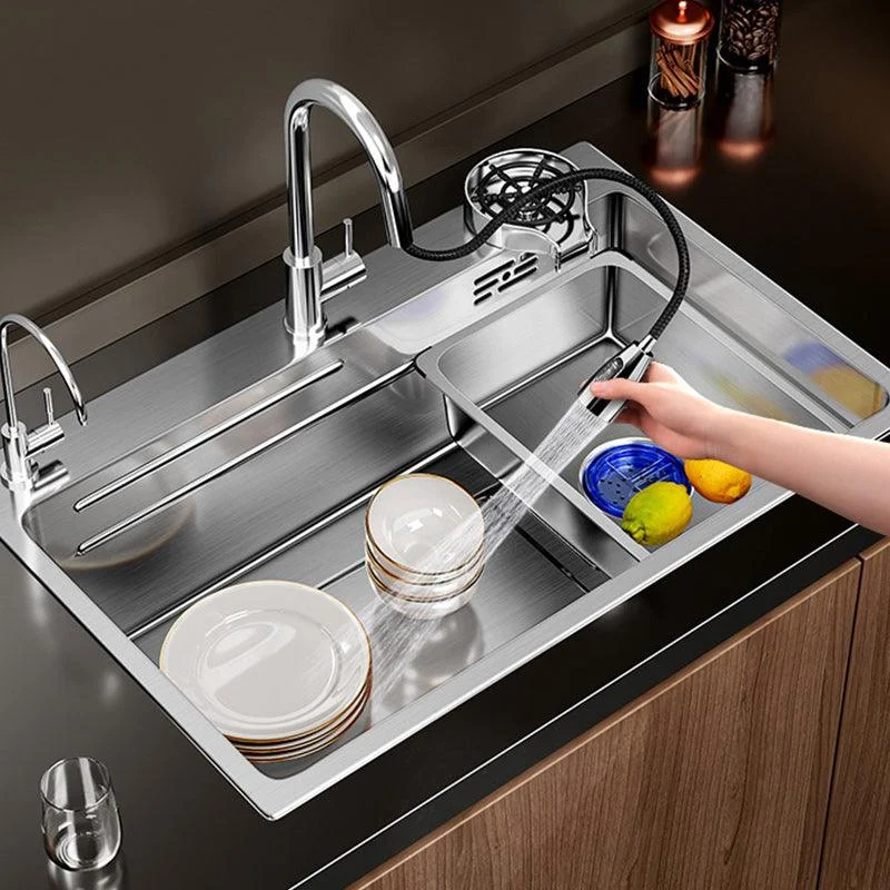 Modern Kitchen Sink Stainless Rectangular Pull-out Tap Kitchen Sink -Bathlova