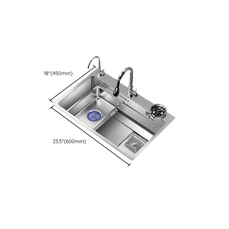 Modern Kitchen Sink Stainless Rectangular Pull-out Tap Kitchen Sink -Bathlova