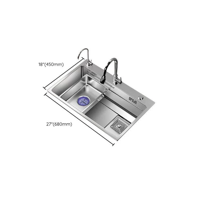 Modern Kitchen Sink Stainless Rectangular Pull-out Tap Kitchen Sink -Bathlova