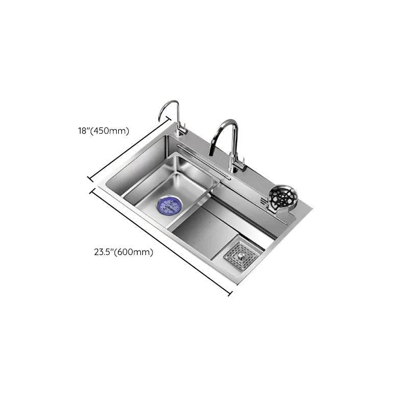 Modern Kitchen Sink Stainless Rectangular Pull-out Tap Kitchen Sink -Bathlova