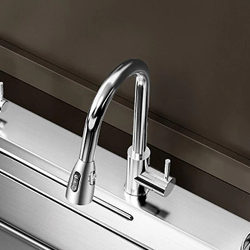 Modern Kitchen Sink Stainless Rectangular Pull-out Tap Kitchen Sink -Bathlova