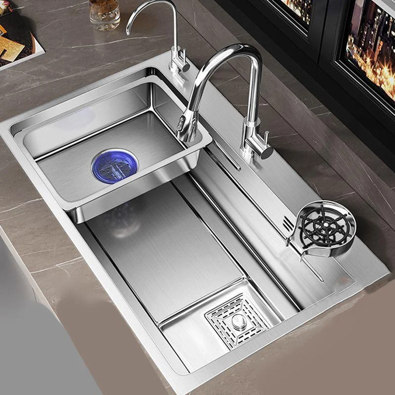 Modern Kitchen Sink Stainless Rectangular Pull-out Tap Kitchen Sink -Bathlova