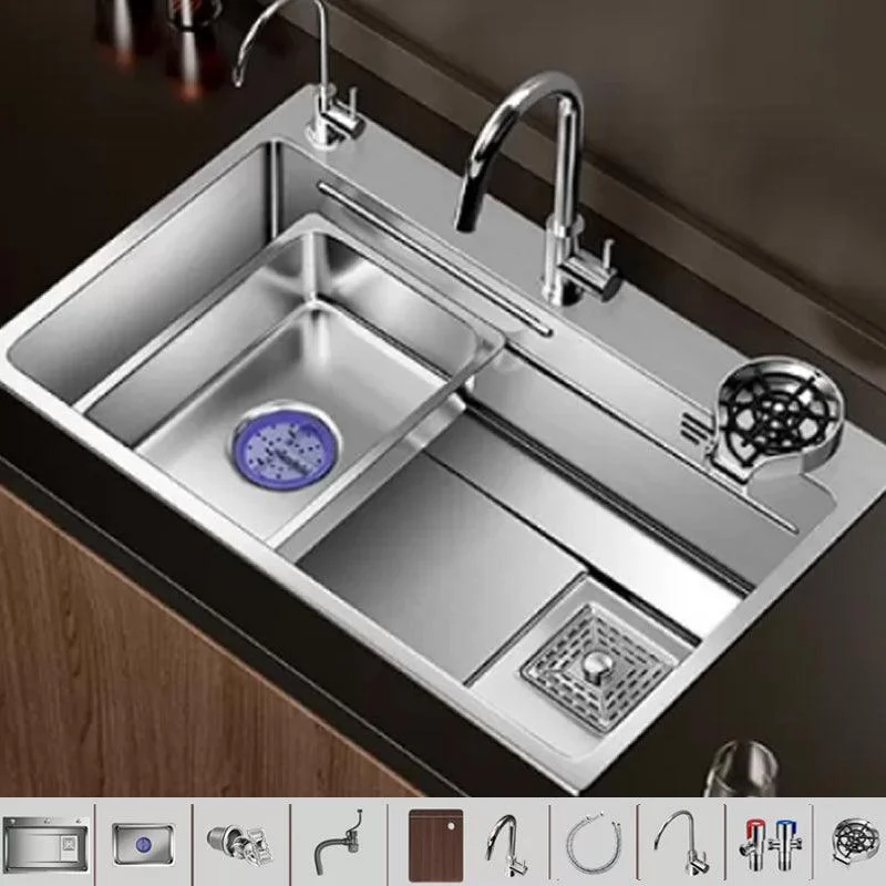 Modern Kitchen Sink Stainless Rectangular Pull-out Tap Kitchen Sink -Bathlova