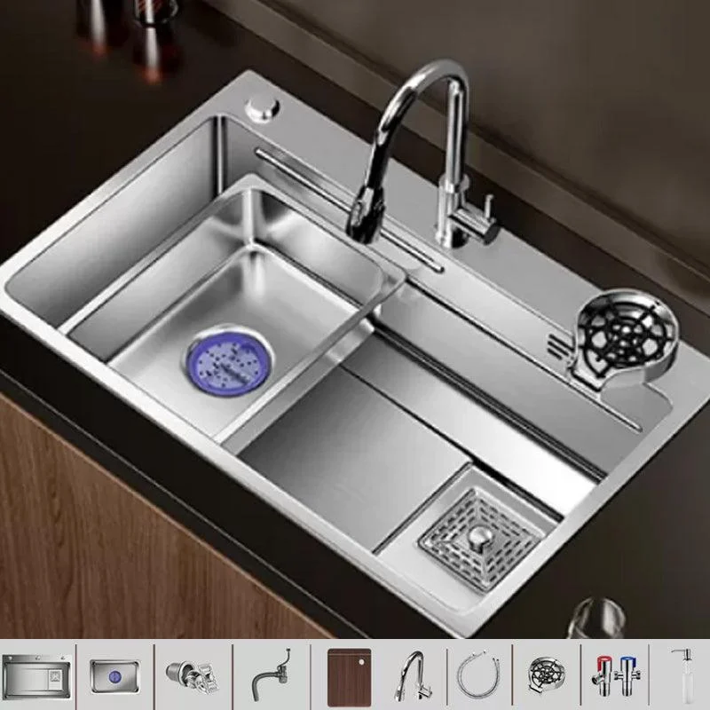 Modern Kitchen Sink Stainless Rectangular Pull-out Tap Kitchen Sink -Bathlova