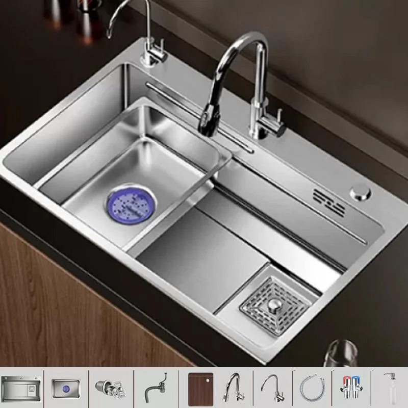 Modern Kitchen Sink Stainless Rectangular Pull-out Tap Kitchen Sink -Bathlova