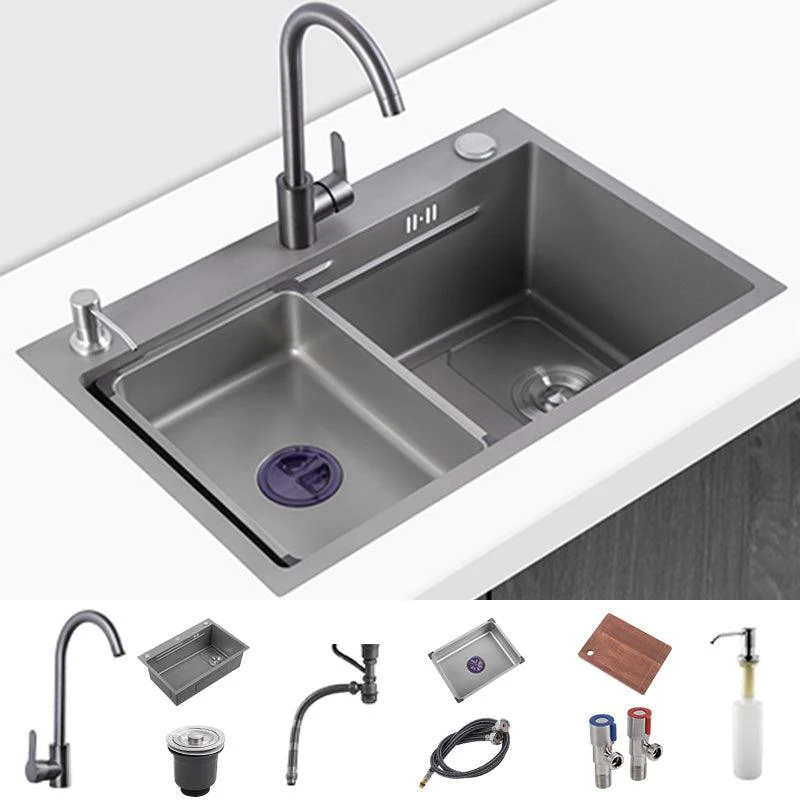 Modern Kitchen Sink Stainless Rectangular Tap Kitchen Sink -Bathlova