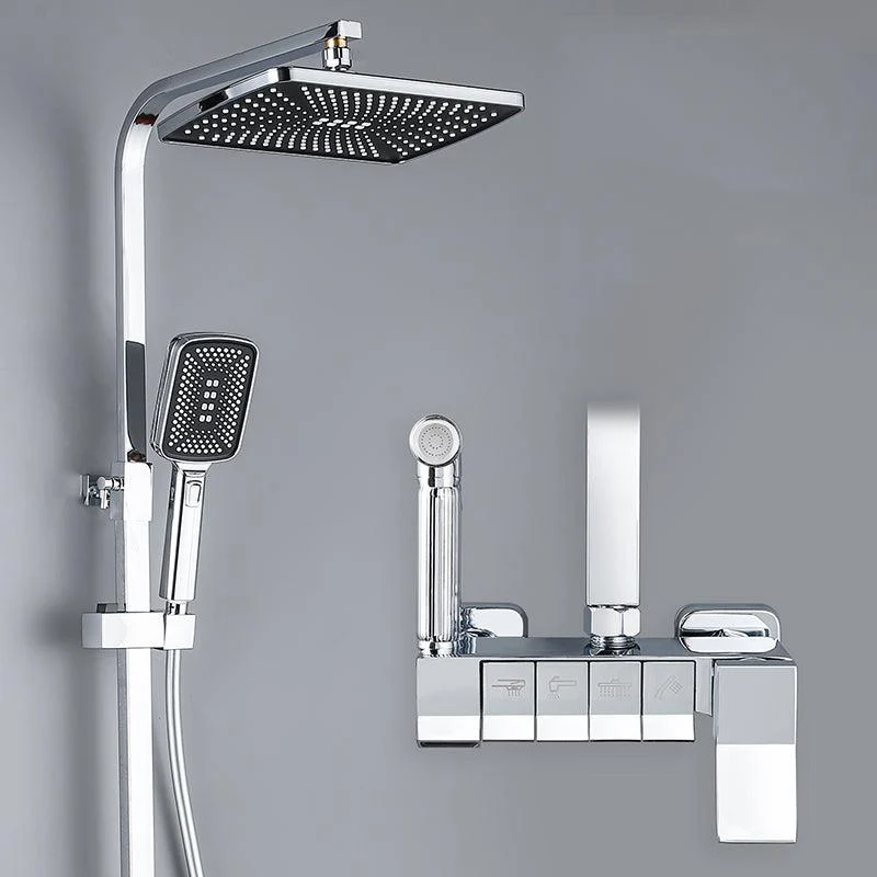 Modern Pressure Balanced Diverter Valve Shower Tap Adjustable Shower System -Bathlova