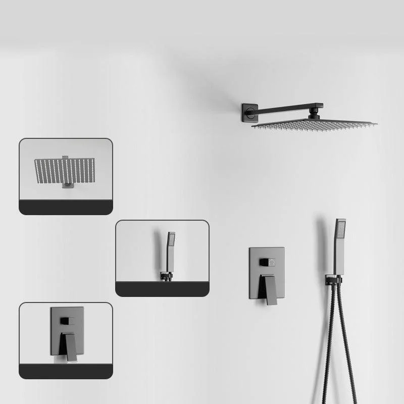 Modern Pressure Balanced Diverter Valve Shower Tap Metal Shower System on Wall -Bathlova