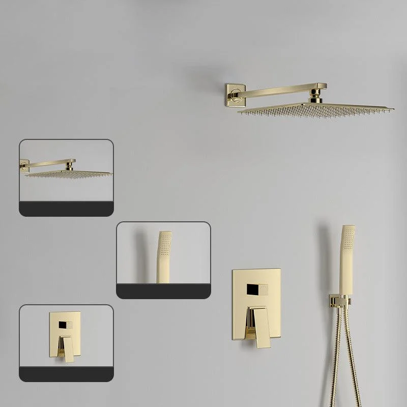 Modern Pressure Balanced Diverter Valve Shower Tap Metal Shower System on Wall -Bathlova