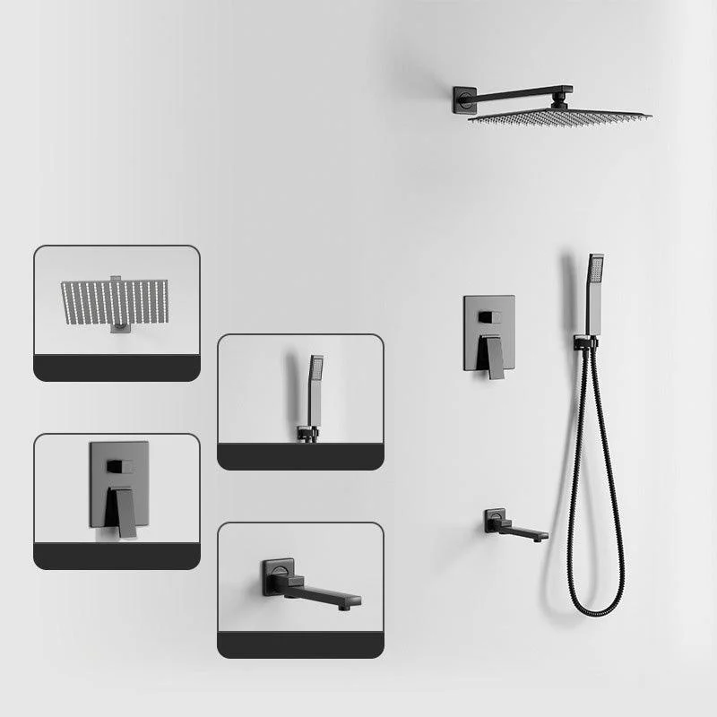 Modern Pressure Balanced Diverter Valve Shower Tap Metal Shower System on Wall -Bathlova