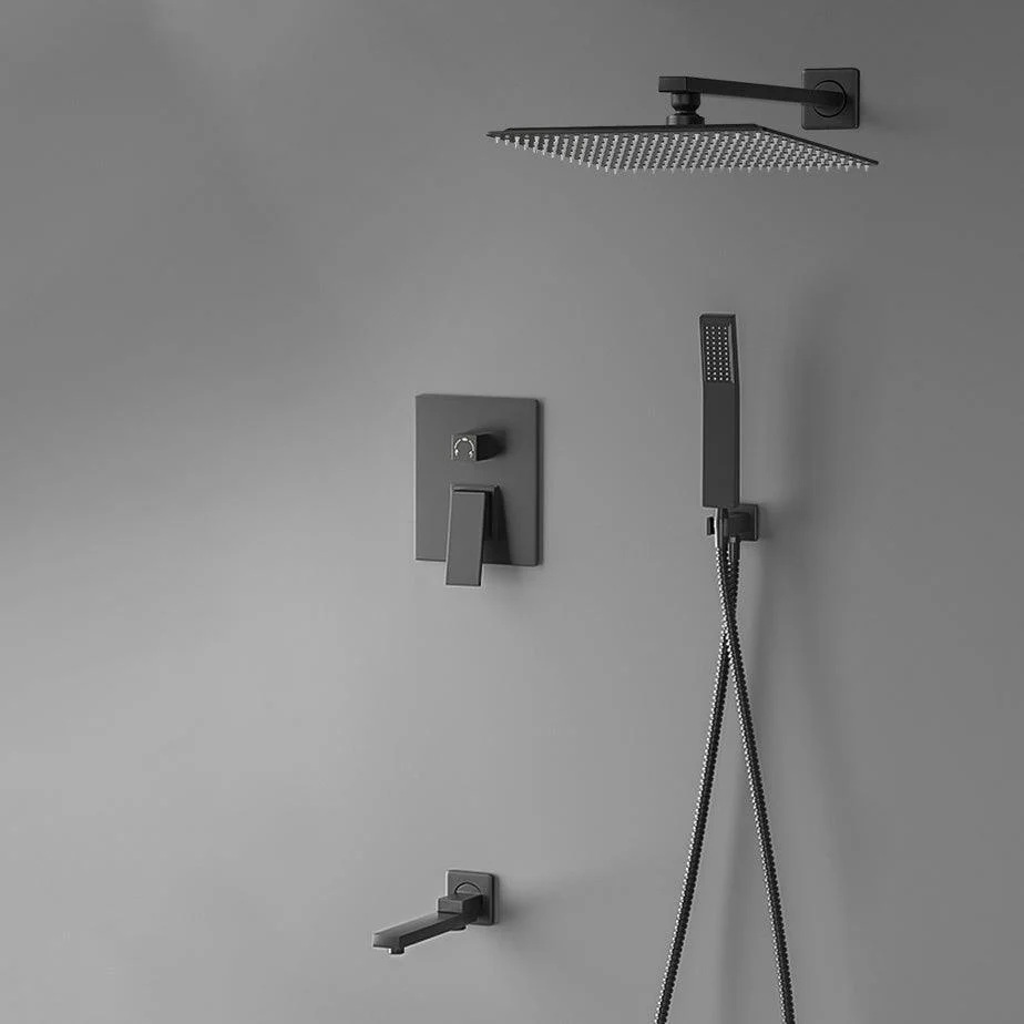 Modern Pressure Balanced Diverter Valve Shower Tap Metal Shower System on Wall -Bathlova