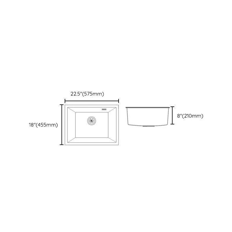 Modern Quartz Sink Solid Color Square Single Bowl Kitchen Sink -Bathlova