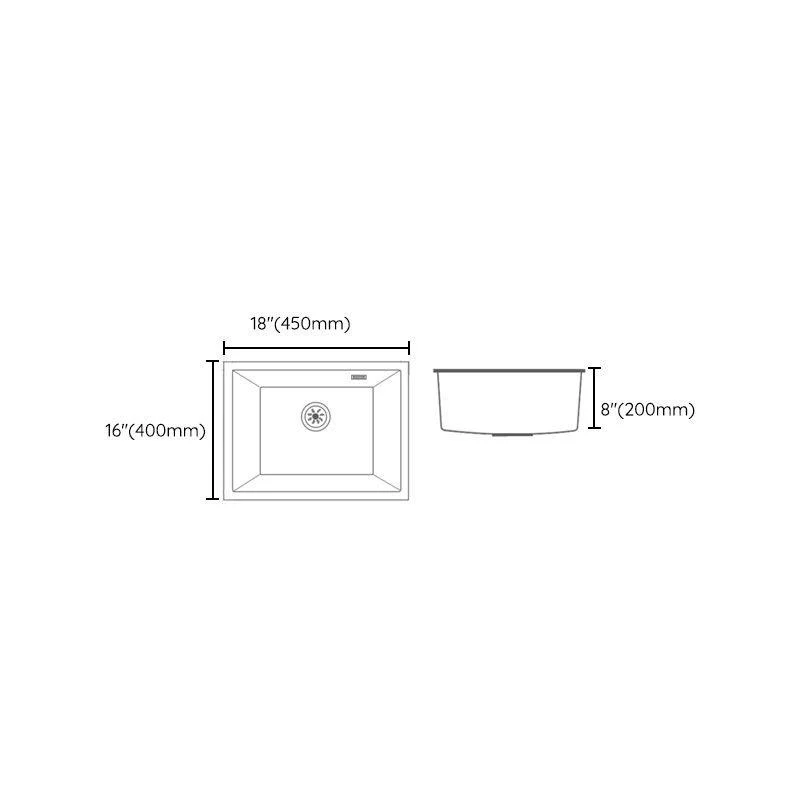 Modern Quartz Sink Solid Color Square Single Bowl Kitchen Sink -Bathlova