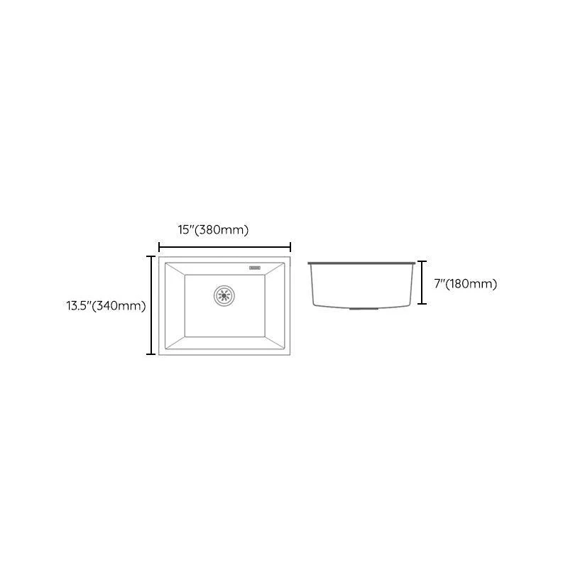 Modern Quartz Sink Solid Color Square Single Bowl Kitchen Sink -Bathlova