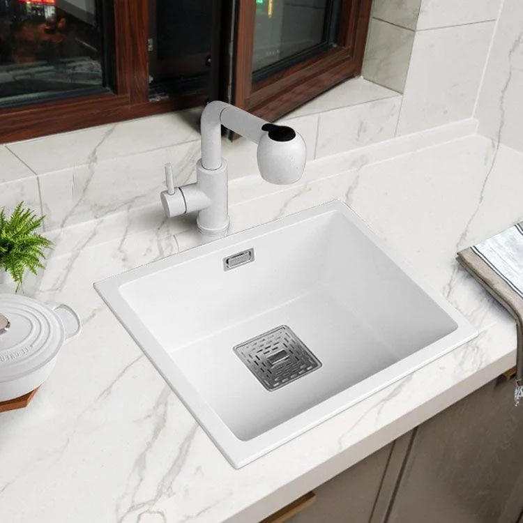 Modern Quartz Sink Solid Color Square Single Bowl Kitchen Sink -Bathlova