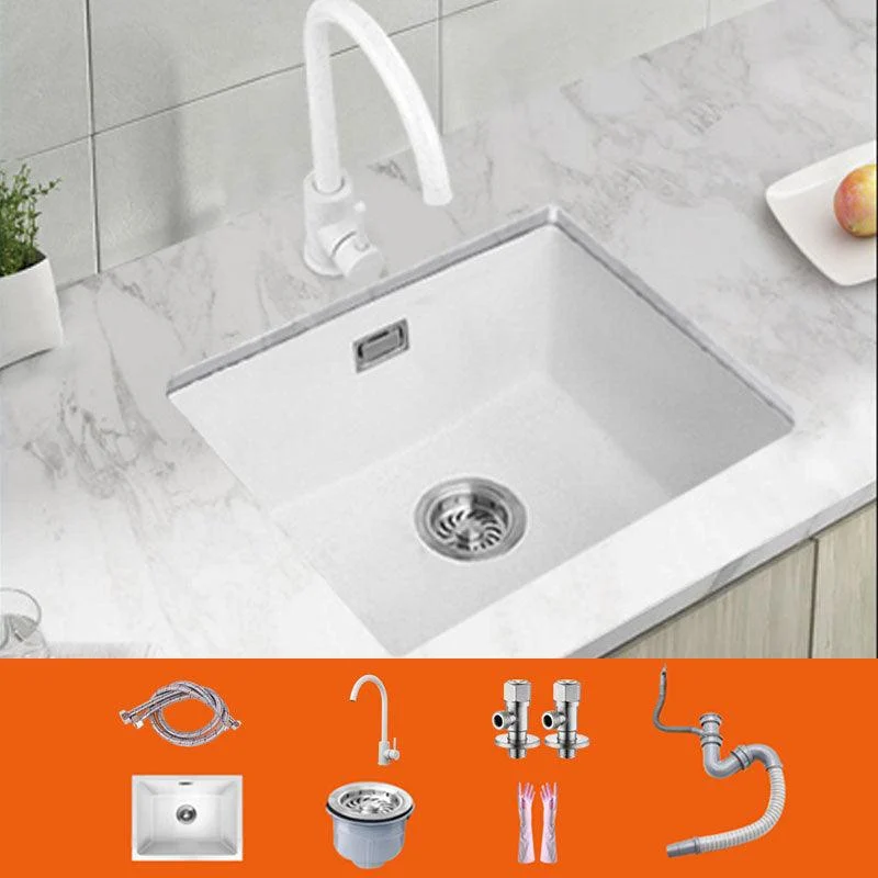 Modern Quartz Sink Solid Color Square Single Bowl Kitchen Sink -Bathlova