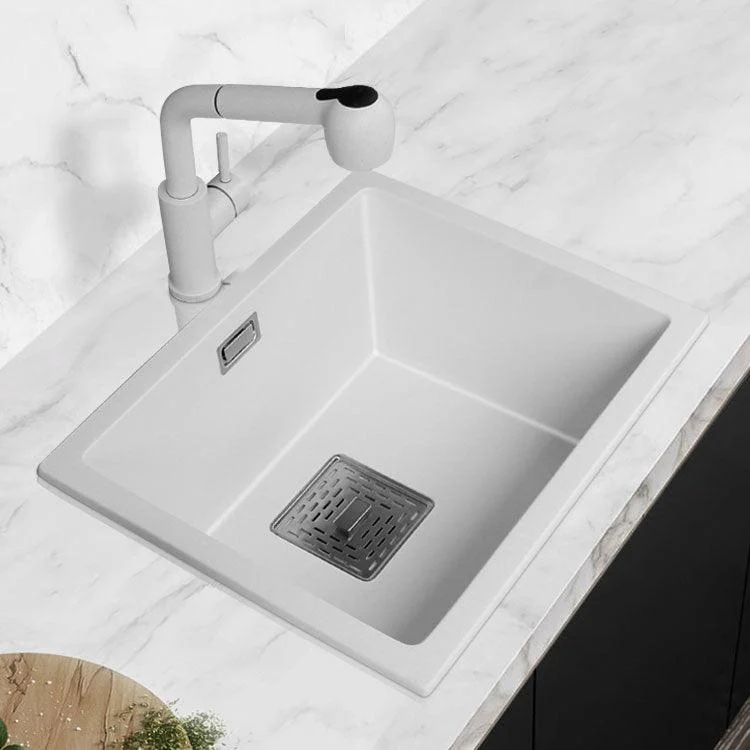 Modern Quartz Sink Solid Color Square Single Bowl Kitchen Sink -Bathlova