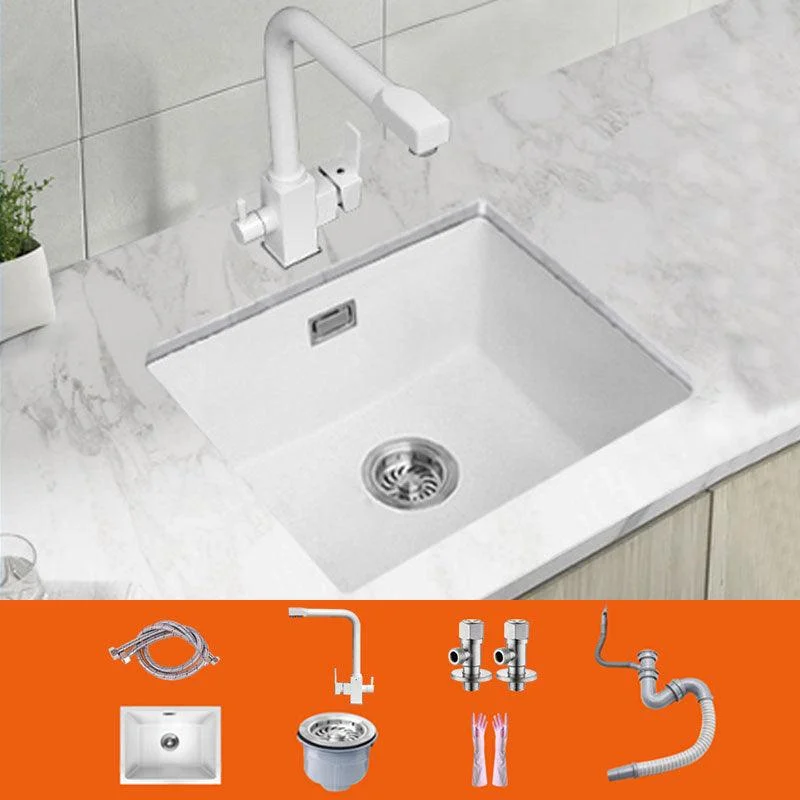 Modern Quartz Sink Solid Color Square Single Bowl Kitchen Sink -Bathlova