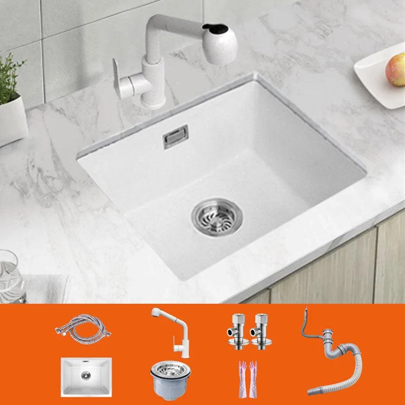 Modern Quartz Sink Solid Color Square Single Bowl Kitchen Sink -Bathlova