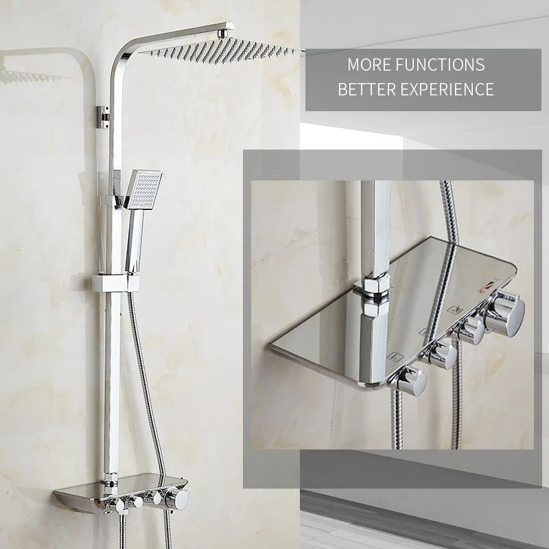 Modern Rainfall Thermostatic Shower Tap Set With Hand and Head Shower Set -Bathlova