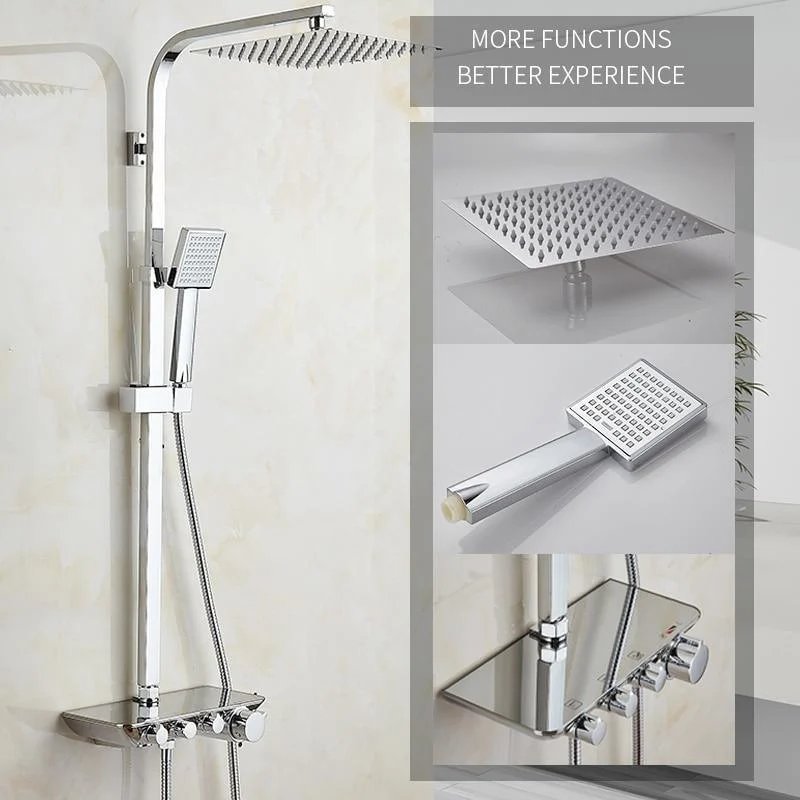 Modern Rainfall Thermostatic Shower Tap Set With Hand and Head Shower Set -Bathlova