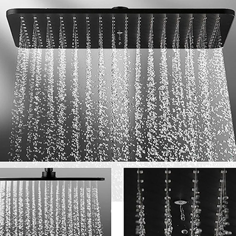 Modern Rectangle Shower Head Combo Standard Spray Pattern with Handheld Shower Head -Bathlova