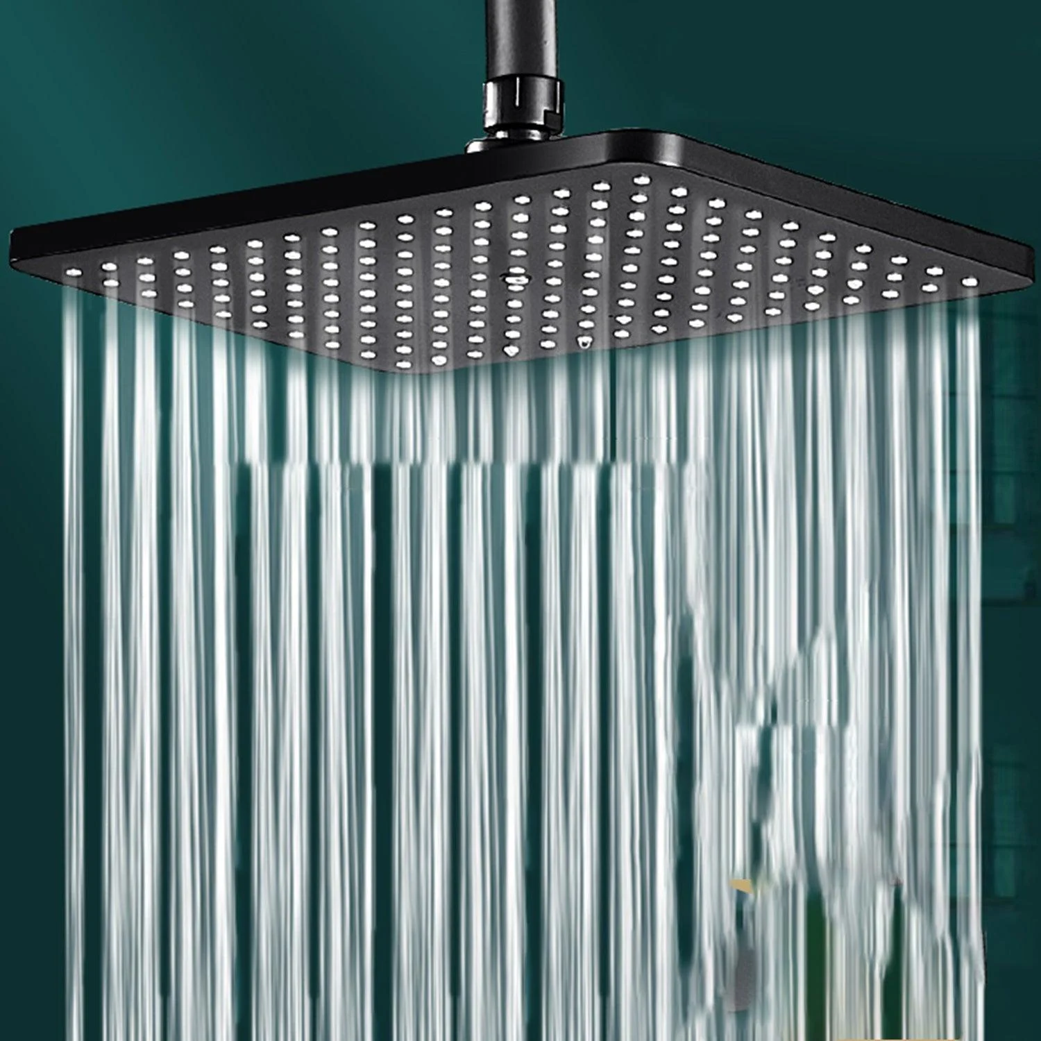 Modern Rectangle Shower Head Combo Standard Spray Pattern with Handheld Shower Head -Bathlova