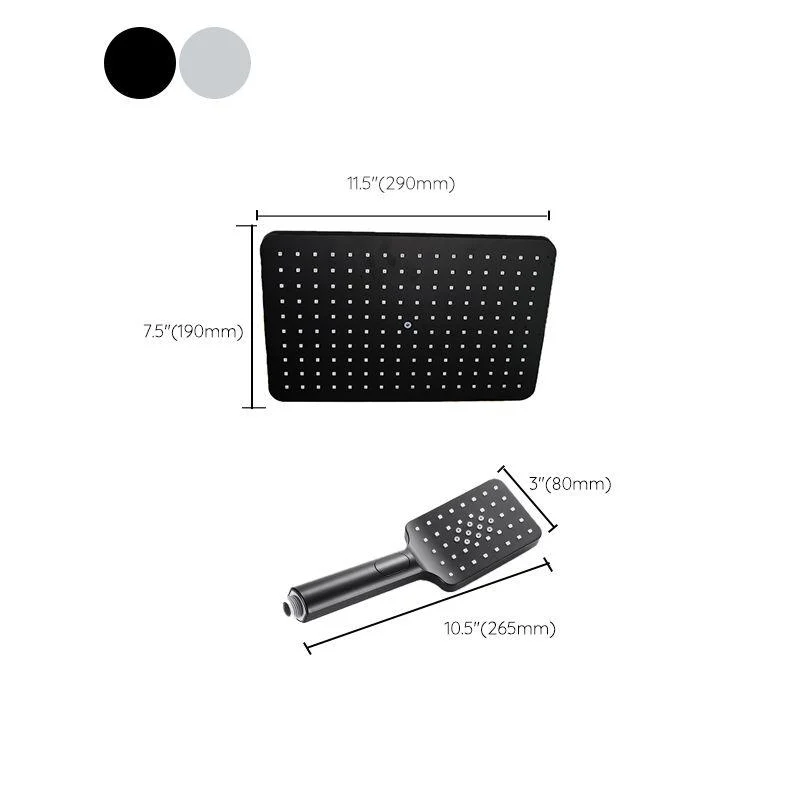 Modern Rectangle Shower Head Combo Standard Spray Pattern with Handheld Shower Head -Bathlova