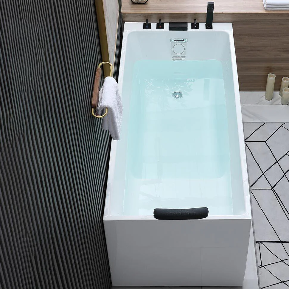 Modern Rectangular Bath Tub Acrylic Alcove Tub for Home in White -Bathlova