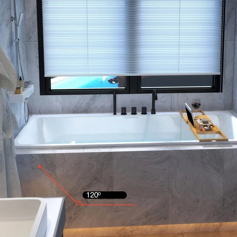 Modern Rectangular Drop-in Bathtub Acrylic White Bath Tub for Home -Bathlova