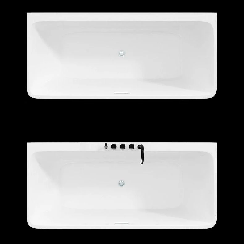 Modern Rectangular Drop-in Bathtub Acrylic White Bath Tub for Home -Bathlova