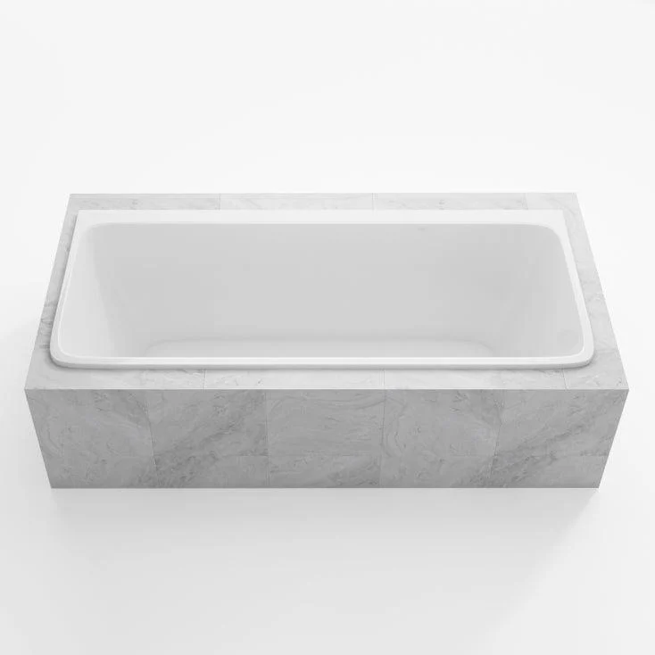 Modern Rectangular Drop-in Bathtub Acrylic White Bath Tub for Home -Bathlova