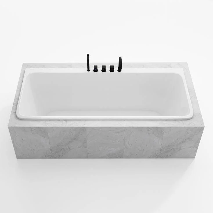 Modern Rectangular Drop-in Bathtub Acrylic White Bath Tub for Home -Bathlova