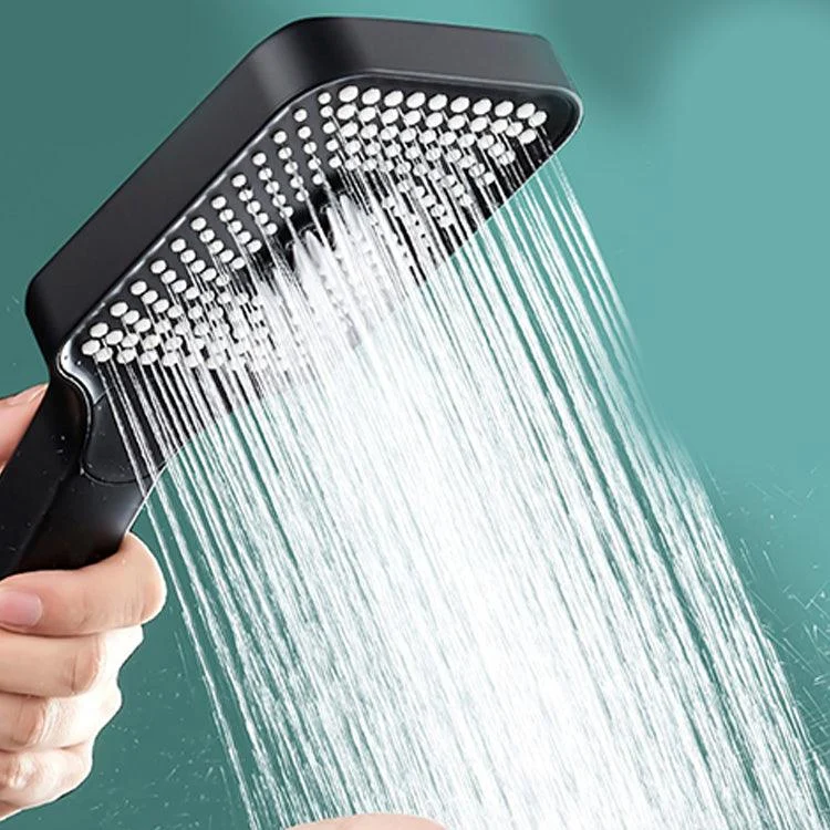 Modern Rectangular Hand Shower in Black 3 Sprays Wall-Mount Hand Shower -Bathlova