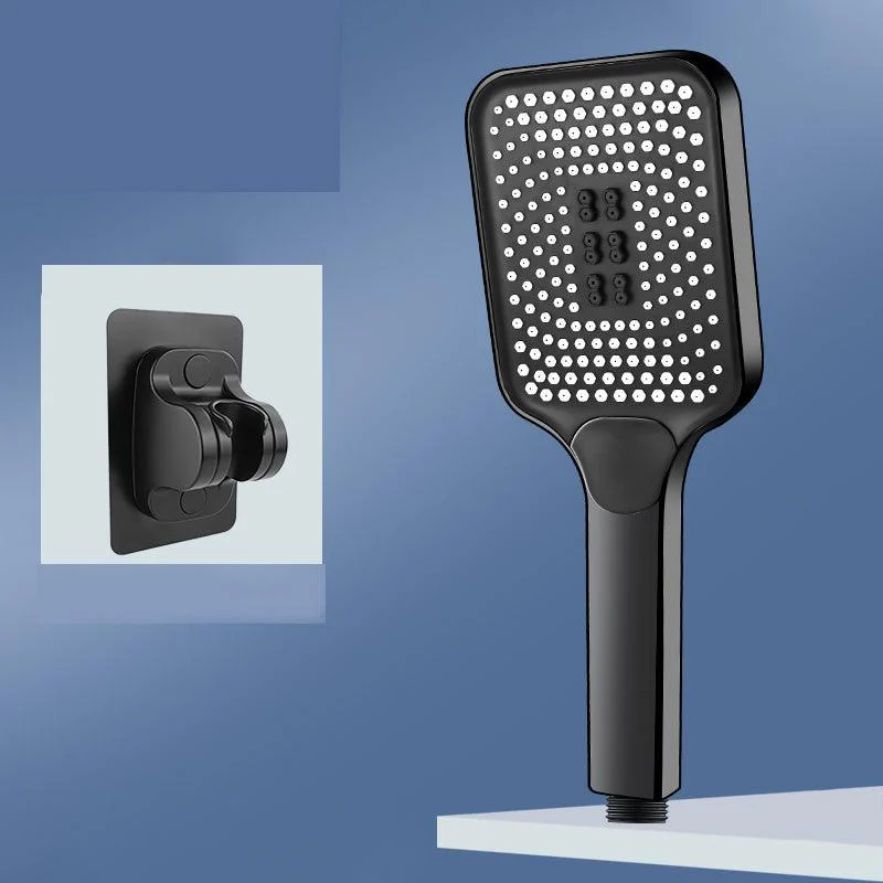 Modern Rectangular Hand Shower in Black 3 Sprays Wall-Mount Hand Shower -Bathlova