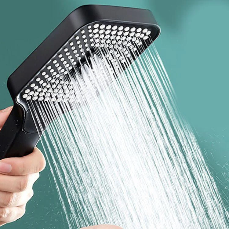 Modern Rectangular Hand Shower in Black 3 Sprays Wall-Mount Hand Shower -Bathlova