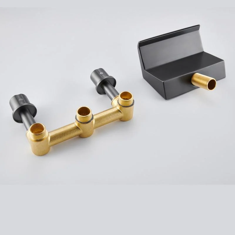 Modern Roman Bathtub Tap Two Handle Copper Roman Tub Tap Set -Bathlova