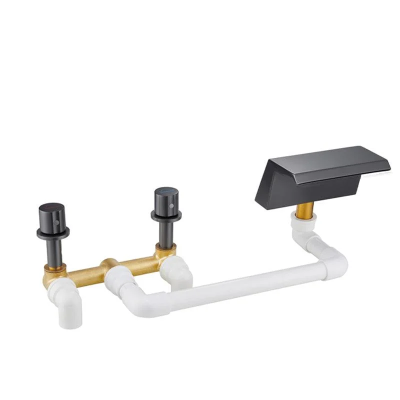 Modern Roman Bathtub Tap Two Handle Copper Roman Tub Tap Set -Bathlova