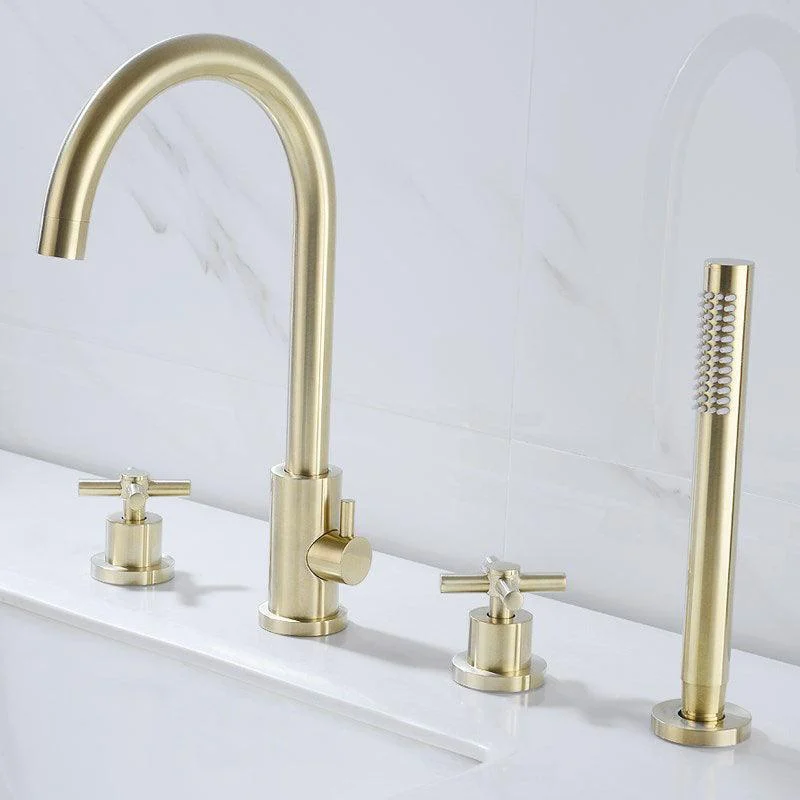 Modern Roman Tub Tap Set Copper Deck-Mount with Handles Bathtub Tap -Bathlova