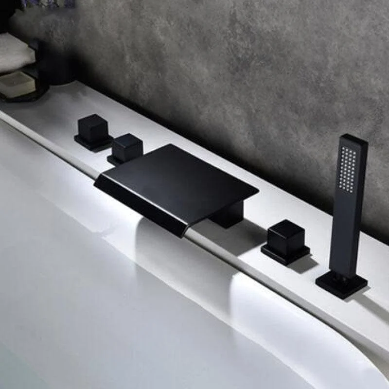 Modern Roman Tub Tap with Waterfall Spout Deck Mount Bathroom Tap -Bathlova