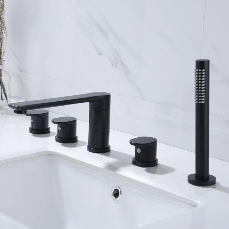 Modern Roman Tub Taps Solid Color Deck Mounted Bathroom Tap -Bathlova