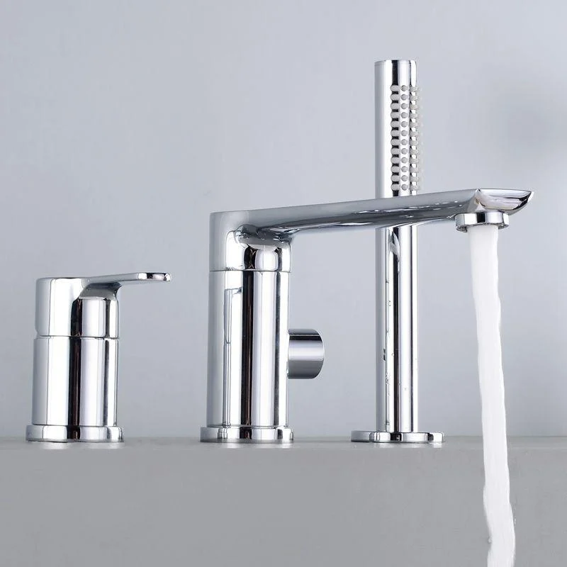 Modern Roman Tub Taps Solid Color Deck Mounted Bathroom Tap -Bathlova