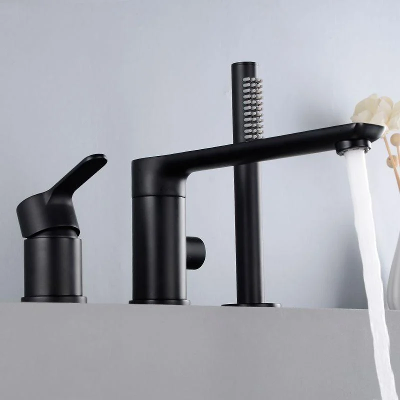 Modern Roman Tub Taps Solid Color Deck Mounted Bathroom Tap -Bathlova