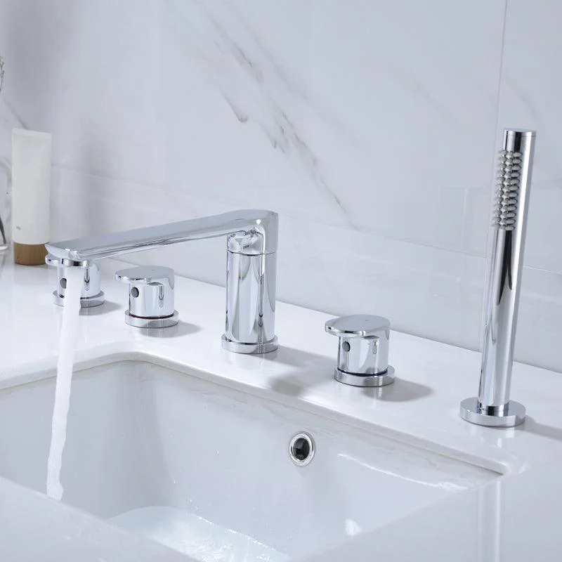 Modern Roman Tub Taps Solid Color Deck Mounted Bathroom Tap -Bathlova