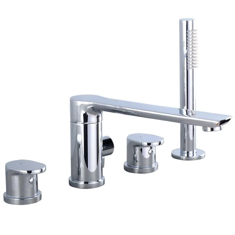 Modern Roman Tub Taps Solid Color Deck Mounted Bathroom Tap -Bathlova