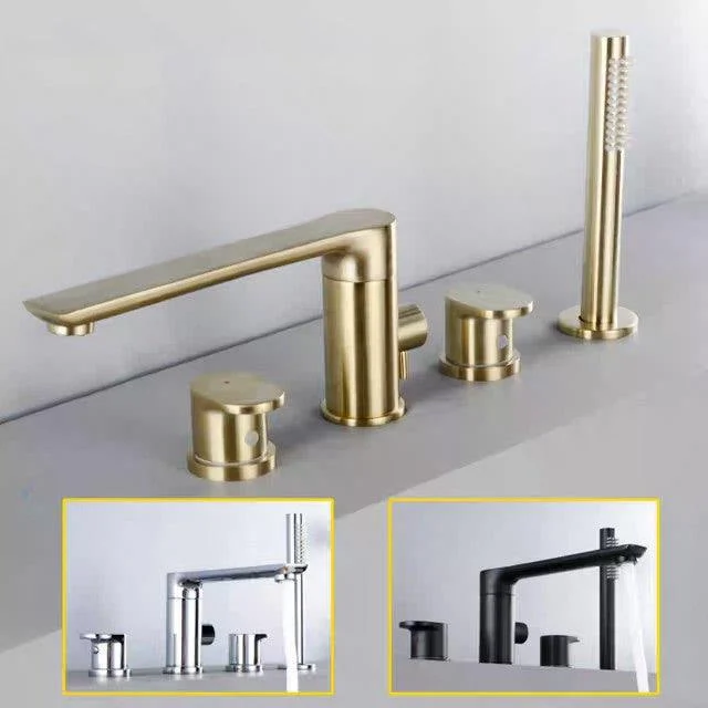 Modern Roman Tub Taps Solid Color Deck Mounted Bathroom Tap -Bathlova