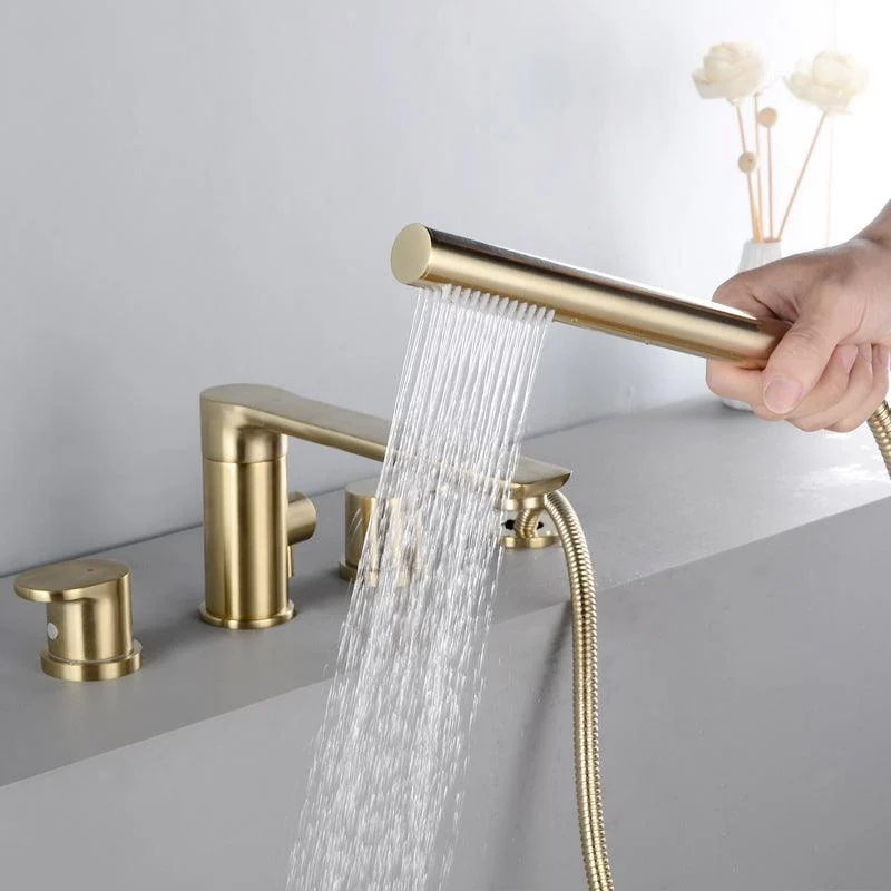 Modern Roman Tub Taps Solid Color Deck Mounted Bathroom Tap -Bathlova