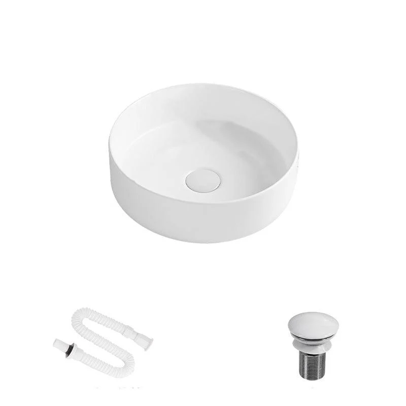 Modern Round Wash Stand Ceramic Table Installation Bathroom Sink -Bathlova